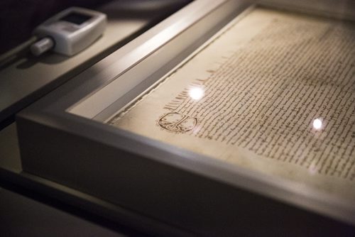 The Magna Carta on exhibit at the Canadian Museum of Human Rights in Winnipeg on Thursday, Aug. 13, 2015. Mikaela MacKenzie / Winnipeg Free Press