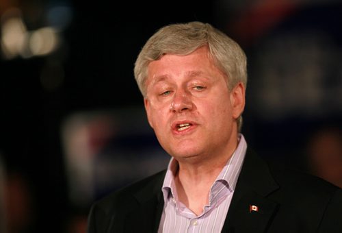 Prime Minister STEPHEN HARPER at a party rally held in Winnipeg Thursday afternoon. About 200 party faithful packed a small room at a local hotel. There were no public attndees. See story. August 13,2015 - (Phil Hossack / Winnipeg Free Press)