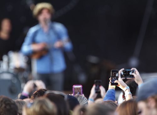 August 16, 2015 - 150816  -  Fan camera phones come out whiie Vance Joy  performs at Interstellar Rodeo at the Forks Sunday, August 16, 2015. John Woods / Winnipeg Free Press