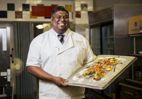 Chef Eraj Jayawickreme creates beautiful and unique food masterpieces at the Fairmont Hotel in Winnipeg on Monday, Aug. 17, 2015.   Mikaela MacKenzie / Winnipeg Free Press