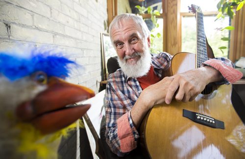 Fred Penner in his apartment with Word Bird on Tuesday, Aug. 18, 2015.  Penner's show, Fred Penner's Place, debuted 30 years ago this year. Mikaela MacKenzie / Winnipeg Free Press