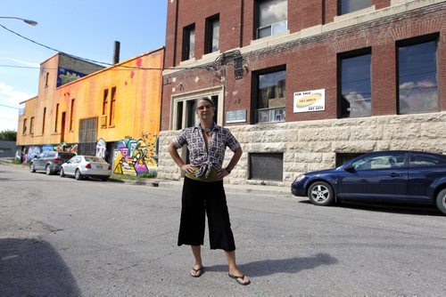 Kristen Andrews, owner of Ragpickers, at her store on Gomez Street. This is a follow to the Frame Arts story about those artists being kicked out of that building because it's falling apart and not up to code. BORIS MINKEVICH / WINNIPEG FREE PRESS PHOTO August 19, 2015