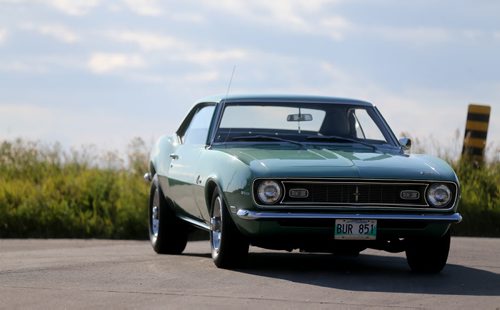 Ernie Tattrosson and his 1968 Chevrolet Camaro, Wednesday, August 19, 2015. (TREVOR HAGAN/WINNIPEG FREE PRESS) for larry d'argis