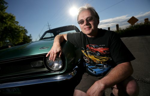 Ernie Tattrosson and his 1968 Chevrolet Camaro, Wednesday, August 19, 2015. (TREVOR HAGAN/WINNIPEG FREE PRESS) for larry d'argis