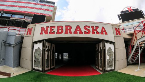 The entrance to the field in the massive Memorial Stadium on the University of Nebraska campus. Former Blue Bombers head coach, and two-time Grey Cup winner, Mike Riley now coaching the University of Nebraska Cornhuskers in Lincoln, Nebraska.  August 18, 2015 - Melissa Tait / Winnipeg Free Press