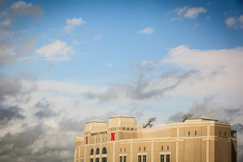 Memorial Stadium on University of Nebraska campus holds 87,000 fans and has held 340 consecutive sellouts since 1962. It was built in 1923 and has been expanded as recently as 2013.  Former Blue Bombers head coach, and two-time Grey Cup winner, Mike Riley now coaching the University of Nebraska Cornhuskers in Lincoln, Nebraska.  August 18, 2015 - Melissa Tait / Winnipeg Free Press