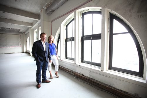 MARK and SHELLEY BULEZIUK,  have a plan to convert this refurbished 101-year-old building into a residential/retail complex with 37 micro apartments on the top four floors, one larger roof-top suite, and one or two retail tenants on the main floor. Main art for Monday real estate column.  Aug 21, 2015 Ruth Bonneville / Winnipeg Free Press