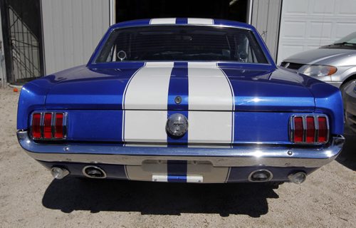 AUTO - Brad MacDonald's 1966 Mustang. Has 5L motor and trans from a newer mustang. BORIS MINKEVICH / WINNIPEG FREE PRESS PHOTO August 24, 2015