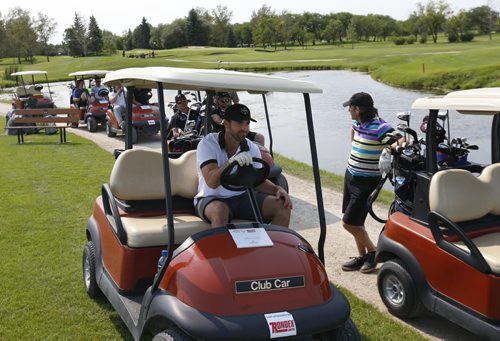 Winnipeg Jets Captain Andrew Ladd taking part in the 3rd annual Stars FORE Special O Golf Tournament at Glendale Golf & Country Club Wednesday in support of Special Olympics Manitoba. Tim Campbell  story Wayne Glowacki / Winnipeg Free Press August 26   2015