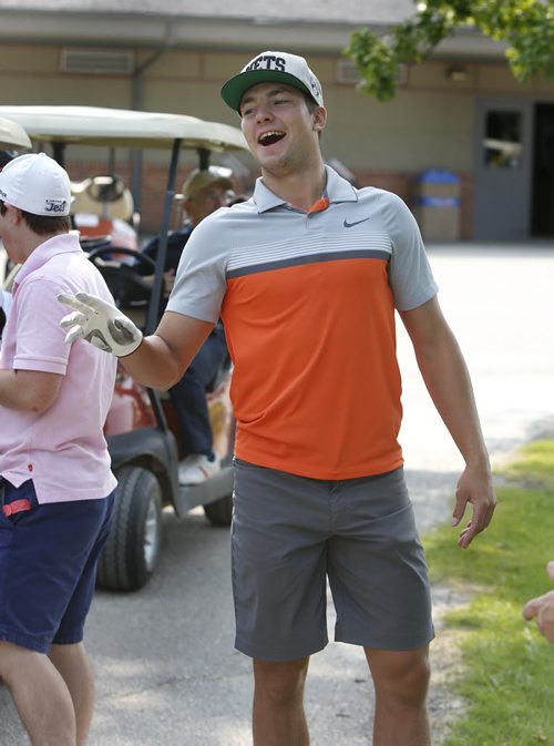 Winnipeg Jets Alexander Burmistrov taking part in the 3rd annual Stars FORE Special O Golf Tournament at Glendale Golf & Country Club Wednesday in support Special Olympics Manitoba. Tim Campbell  story Wayne Glowacki / Winnipeg Free Press August 26   2015