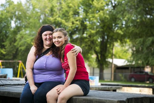 Leona Fontaine and her daughter Sage, 12, are very grateful to have had the opportunity to go to camp because of the Sunshine Fund in Winnipeg on Thursday, Aug. 27, 2015.   Mikaela MacKenzie / Winnipeg Free Press