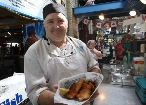 Fergies Fish and Chips- Fish and Chips made by chef Victor Martin- See Marion Warhaft Forks restaurant kiosk story - Aug 31, 2015   (JOE BRYKSA / WINNIPEG FREE PRESS)