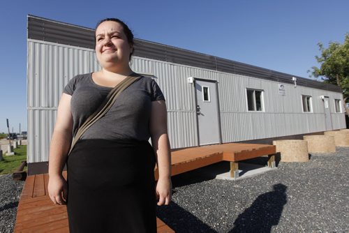 August 31, 2015 - 150831  -  Rebecca Trudeau, former coordinator of the Red River College food bank, is photographed outside the new food bank on campus Monday, August 31, 2015. John Woods / Winnipeg Free Press