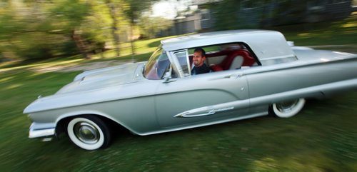 1959 Thunderbird owned by Germain Bremaud, See Larry D'argis story re: Fabulous fifties Flashback Weekend. Sept 1, 2015 / (Phil Hossack / Winnipeg Free Press)