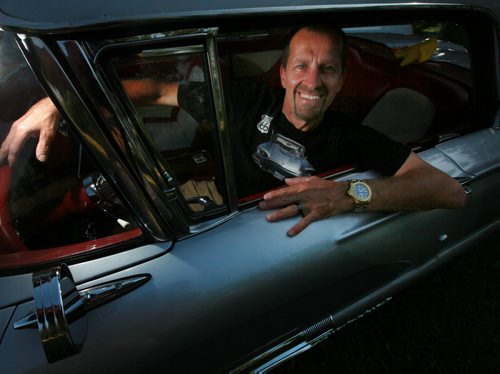 1959 Thunderbird owner Germain Bremaud, See Larry D'argis story re: Fabulous fifties Flashback Weekend. Sept 1, 2015 / (Phil Hossack / Winnipeg Free Press)