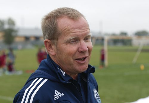 Bart Choufour, Head Coach U14 Residency and Head Coach Academy Centres at Vancouver Whitecaps FC  was at Shaughnessy Park watching  9-12 year old boys and girls trying out for future development programs. Tim Campbell story. Wayne Glowacki / Winnipeg Free Press Sept.3  2015