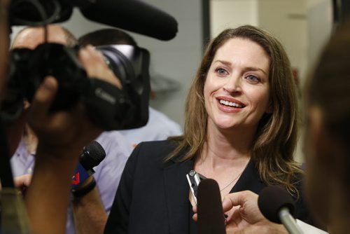 Provincial MLA Erin Selby after she announced Friday morning she will be the federal NDP candidate in St. Boniface-St. Vital at the Glenwood Community Centre . Larry Kusch / Nick Martin stories Wayne Glowacki / Winnipeg Free Press Sept.4  2015