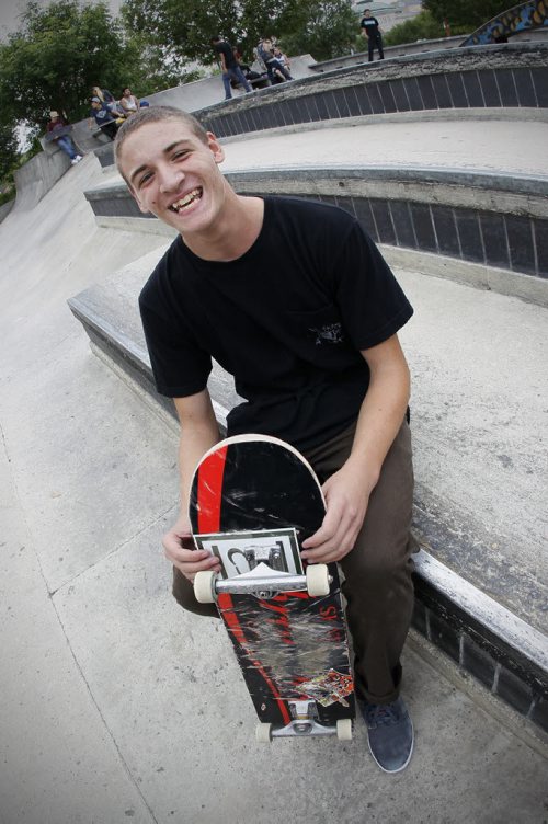 September 7, 2015 - 150907 - Nicholas Drummond-Truttman, 17, who is heading back to school Wednesday, was hanging out at The Forks Monday, September 7, 2015. John Woods / Winnipeg Free Press