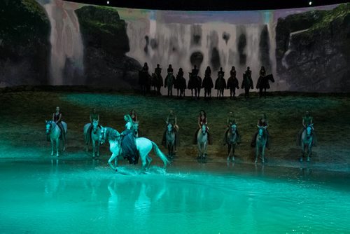 Around 100 VIP's were invited to an exclusive 50-minute sneak peek of Odysseo, Cavalias larger-than-life theatrical production, Wednesday afternoon at the gigantic tent set up just off of Kenaston Blvd. The preview featured visual highlights and unique moments of the show which has its opening night Thursday, September 10. 150909 - Wednesday, September 09, 2015 -  MIKE DEAL / WINNIPEG FREE PRESS