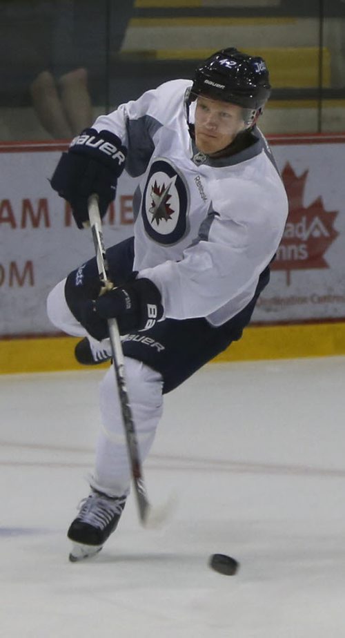 Winger Nikolaj Ehlers at the Winnipeg Jets rookie camp at the MTS Iceplex Thursday. Ed Tait story. Wayne Glowacki / Winnipeg Free Press September 10 2015 ¤