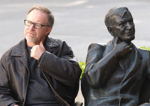 Winnipeg Free Press theater writer Kevin Prokosh is retiring from the paper- He poses for a picture outside the Royal Manitoba Theater Centre on his last day- Ent-Sept 11, 2015   (JOE BRYKSA / WINNIPEG FREE PRESS)