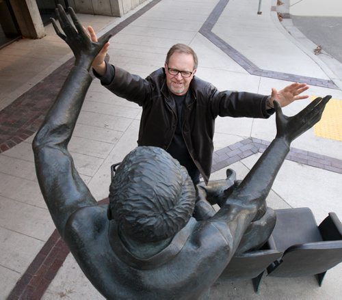 Winnipeg Free Press theater writer Kevin Prokosh is retiring from the paper- He poses for a picture outside the Royal Manitoba Theater Centre on his last day- Ent-Sept 11, 2015   (JOE BRYKSA / WINNIPEG FREE PRESS)