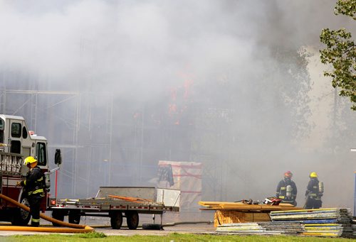 Fire scene at Super 8 that was under construction on Furmor. BORIS MINKEVICH / WINNIPEG FREE PRESS PHOTO Sept. 11, 2015