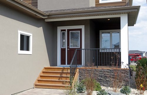 HOMES - 71 John Pelland Road in Sage Creek. Kensington Homes Rene Giroux. Front porch . BORIS MINKEVICH / WINNIPEG FREE PRESS PHOTO Sept. 14, 2015