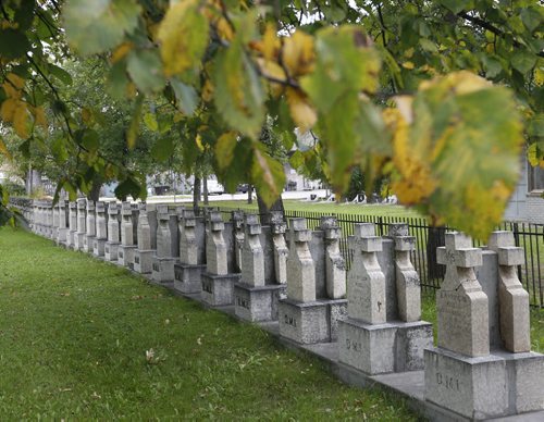 MOVING PRIESTS GRAVES.   The Construction association website, invitation to bid to disinter and move Oblate Fathers Cemetery  at Rue Des Meurons and Provencher Blvd. Randy Turner story.  Wayne Glowacki / Winnipeg Free Press September 15 2015