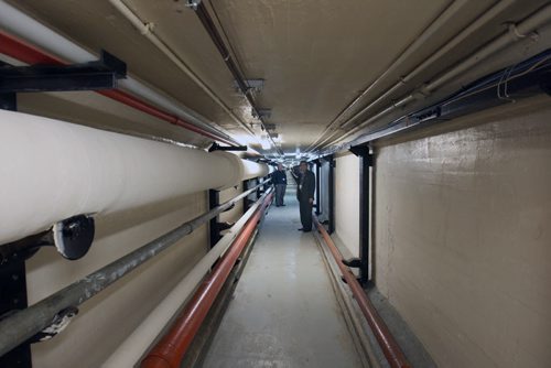 Manitoba Legislature and surrounding infrastructure tour- in the under ground tunnel between the Manitoba Legislature and nearby power plant- The tunnel needs to be checked for integrity as it is near 100 years old-See Bruce Owen Manitoba Legislature maintenance feature- Sept 14, 2015   (JOE BRYKSA / WINNIPEG FREE PRESS)