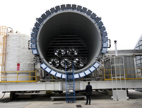 Large wind turbine that is used for cold weather testing of jet engines at the GE Test and Research Development Centre on the grounds of James A Richardson International airport -See Martin Cash story-Sept 15, 2015   (JOE BRYKSA / WINNIPEG FREE PRESS)