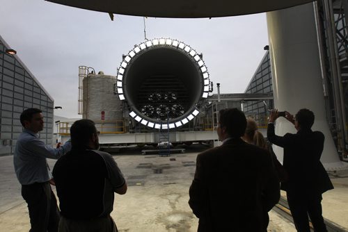 Large wind turbine that is used for cold weather testing of jet engines at the GE Test and Research Development Centre on the grounds of James A Richardson International airport -See Martin Cash story-Sept 15, 2015   (JOE BRYKSA / WINNIPEG FREE PRESS)