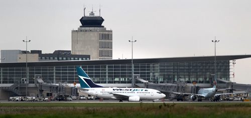 WestJet Boeings taxi and take off at Winnipeg's James Richardson Airport Tuesday. They will start flying direct to London England. September 15, 2015 - (Phil Hossack / Winnipeg Free Press)