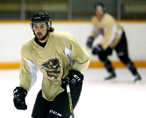 Brett Stovin, during University of Manitoba Bisons' hockey practice at Wayne Fleming Arena, Tuesday, September 15, 2015. (TREVOR HAGAN/WINNIPEG FREE PRESS)