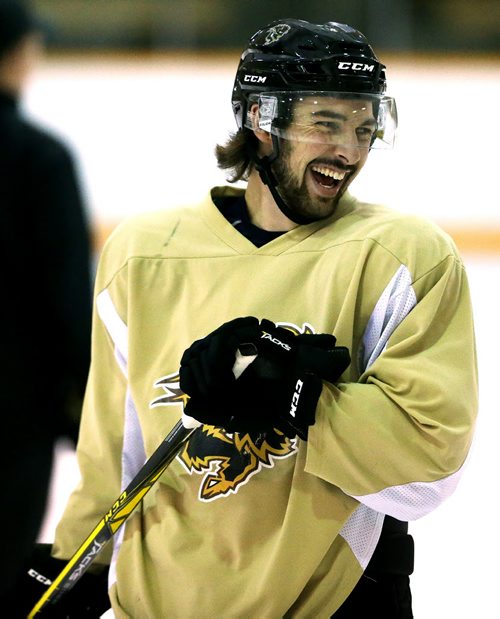 Brett Stovin, during University of Manitoba Bisons' hockey practice at Wayne Fleming Arena, Tuesday, September 15, 2015. (TREVOR HAGAN/WINNIPEG FREE PRESS)