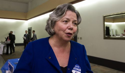Joyce Bateman at a Winnipeg Chamber of Commerce organized event that invited businesses to speed date with federal candidates at the Caboto Centre on Wilkes Avenue Wednesday morning. 150916 - Wednesday, September 16, 2015 -  MIKE DEAL / WINNIPEG FREE PRESS