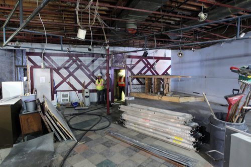 LOCAL - MERCHANTS HOTEL,  541 Selkirk Ave - Merchants Corner community event. The first sledgehammer swings at the old Merchants Hotel which is being transformed into an educational and affordable housing complex. Inside tour photos. This is the beverage room. BORIS MINKEVICH / WINNIPEG FREE PRESS PHOTO Sept. 16, 2015