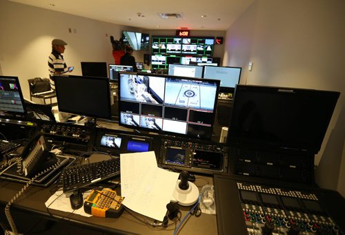 The new video control room at the MTS Centre. The upgrades are part of $12 million of building enhancements. The Winnipeg Jets showed off the upgrades on Sept. 16, 2015. Photo by Jason Halstead/Winnipeg Free Press