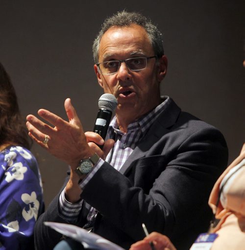 The One Summit at Canadian Museum for Human Rights CMHR in Winnipeg. Keith Neuman in Session #3 - How do we move forward toward racial justice and reconciliation?  BORIS MINKEVICH / WINNIPEG FREE PRESS PHOTO Sept. 18, 2015