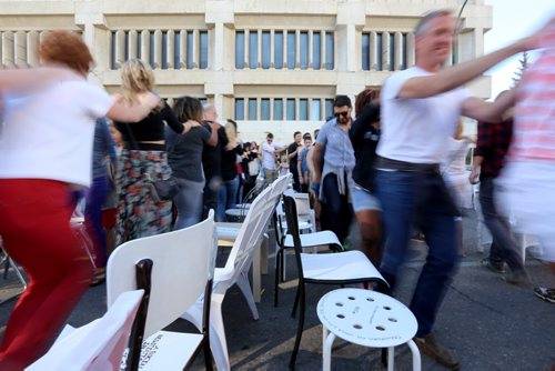 Musical Chairs as part of Chair Your Ideas on King Street in front of City Hall, Saturday, September 19, 2015. (TREVOR HAGAN/WINNIPEG FREE PRESS)