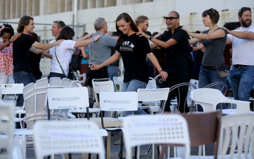 Musical Chairs as part of Chair Your Ideas on King Street in front of City Hall, Saturday, September 19, 2015. (TREVOR HAGAN/WINNIPEG FREE PRESS)