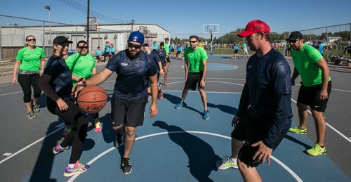 Winnipeg's third annual motionball Marathon of Sport at Westwood Collegiate Sunday. Teams of ten raised money for the Special Olympics while they competed in various sports. 150920 - Sunday, September 20, 2015 -  MIKE DEAL / WINNIPEG FREE PRESS