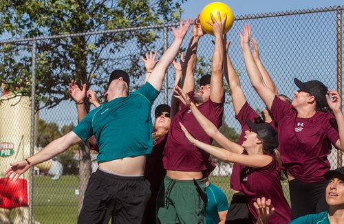 Winnipeg's third annual motionball Marathon of Sport at Westwood Collegiate Sunday. Teams of ten raised money for the Special Olympics while they competed in various sports. 150920 - Sunday, September 20, 2015 -  MIKE DEAL / WINNIPEG FREE PRESS