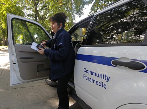 Emergency Program in the Community (EPIC). Karen Martin is a paramedic who works mainly with the community paramedic program. BORIS MINKEVICH / WINNIPEG FREE PRESS PHOTO Sept. 22, 2015