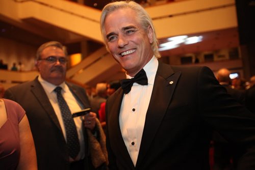 Paul Gross is all smiles as he makes his way through theVIP crowd on the second level of the Centennial Concert Hall Wednesday evening just prior to an exclusive screening of the show. Sept 23, 2015 Ruth Bonneville / Winnipeg Free Press