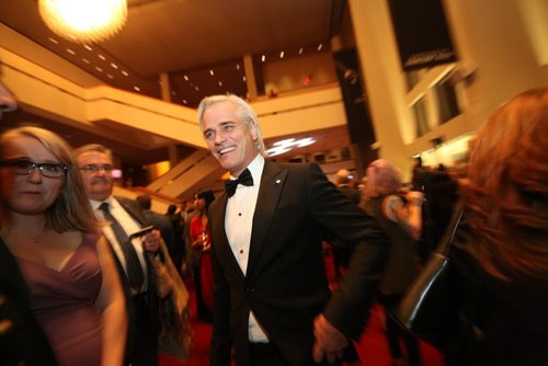 Paul Gross, Director and costar in the movie Hyena Road,  chats with VIP guests on the second level of the Centennial Concert Hall Wednesday evening just prior to an exclusive screening of the show.    Sept 23, 2015 Ruth Bonneville / Winnipeg Free Press