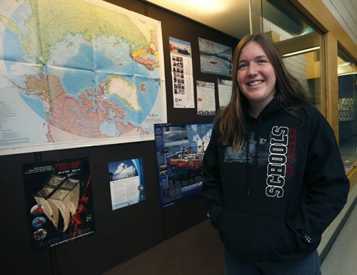 Cami Daeninck, a Collège Jeanne Sauvé student will be heading up north to be  on a research ship for 10 days.  Kevin Rollason story  Wayne Glowacki / Winnipeg Free Press September 24 2015