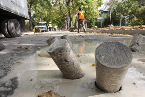 Concrete core samples- from Mulvey Ave  - joint research project with the University of Manitoba - See Gordon Sinclair story- Sept 25, 2015   (JOE BRYKSA / WINNIPEG FREE PRESS)