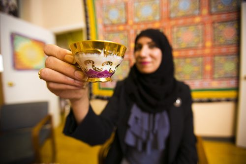 Rubina Atif, TeaFest coordinator, at the Islamic Social Services Association in Winnipeg on Tuesday, Sept. 29, 2015.  TeaFest will take place this Sunday at the Franco-Manitoban Cultural Centre, with the goal being to get Canadians chatting over a cup of tea. Mikaela MacKenzie / Winnipeg Free Press