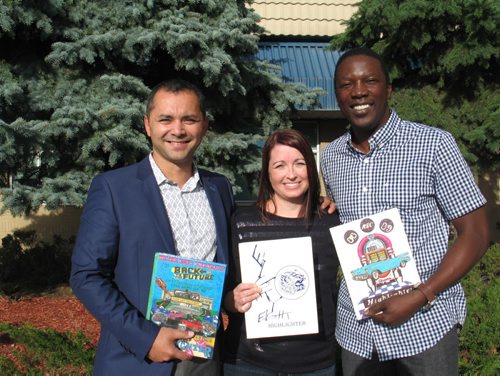 Canstar Community News L-R: River East Collegiate class of 1990 grads Dan MacNeil, Christy Chessford Berdesis and Calvin Moore are on the organizing committee of their big 25th anniversary reunion, taking place Oct. 24 at CanadInns Polo Park. (SHELDON BIRNIE/CANSTAR/THE HERALD)
